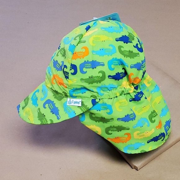 I Play Sun Protection Hat 0-6 Months Green, New - Picture 11 of 12